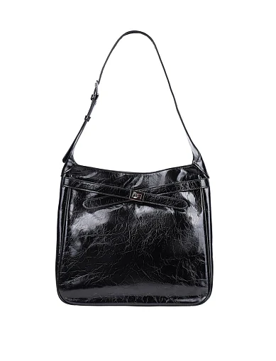 Женская сумка через плечо MIRATON кожаная черная - фото 1 - Miraton