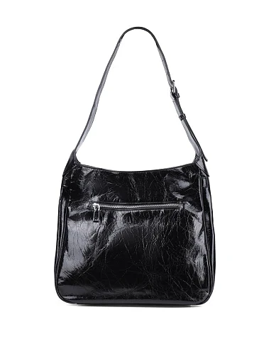 Женская сумка через плечо MIRATON кожаная черная - фото 3 - Miraton