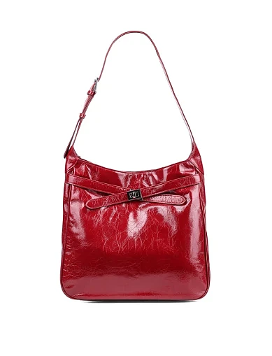 Женская сумка через плечо MIRATON кожаная бордовая - фото 1 - Miraton