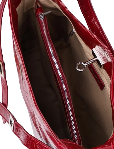 Женская сумка через плечо MIRATON кожаная бордовая - фото 5 - Miraton