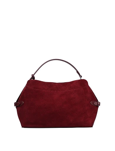 Женская сумка хобо MIRATON замшевая бордовая - фото 1 - Miraton