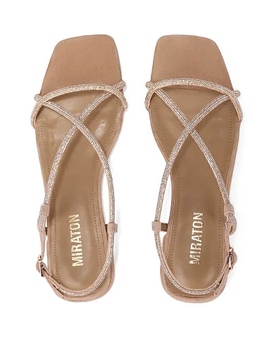 Жіночі сандалі велюрові бежеві(3681-1) - фото 2 - Miraton