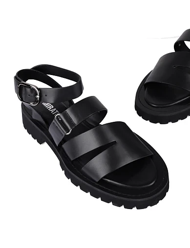 Жіночі сандалі шкіряні чорні(FT2524B-2-6) - фото 2 - Miraton