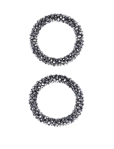 Резинка MIRATON з намистин срібляста(WW-4) - фото 1 - Miraton