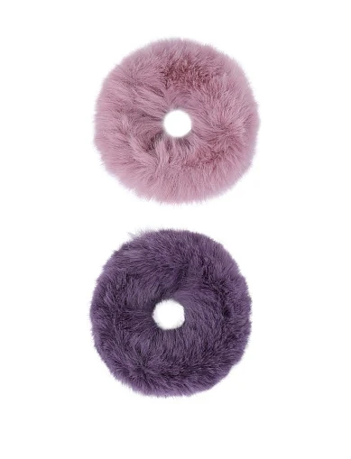 Комплект з 2 резинок MIRATON з хутра різнокольорові(KJ-2) - фото 1 - Miraton