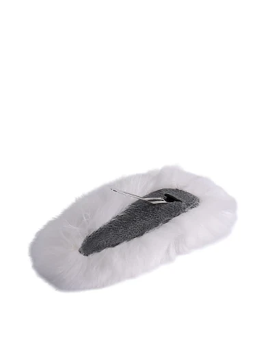 Заколка MIRATON белая с мехом - фото 2 - Miraton