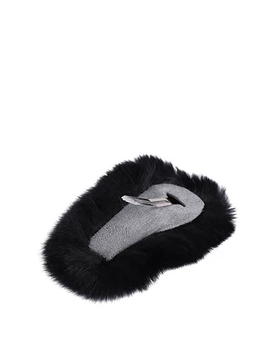 Заколка MIRATON черная с мехом - фото 2 - Miraton