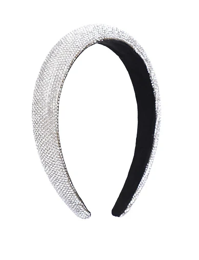 Обруч MIRATON зі стразами сріблястий(ST-4) - фото 2 - Miraton