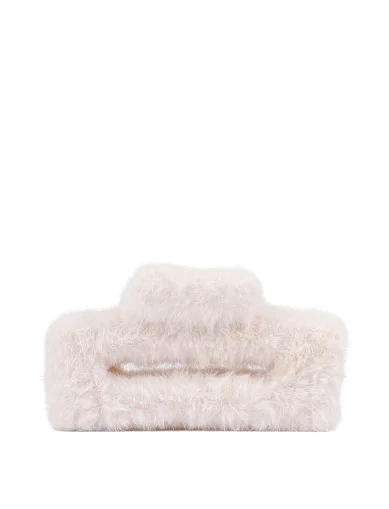 Заколка-краб MIRATON бежевая с мехом - фото 1 - Miraton