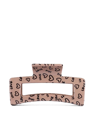 Заколка-краб MIRATON бежевая с принтом - фото 1 - Miraton