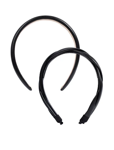 Комплект з 2 обручів MIRATON чорні в екошкірі(FK-2) - фото 1 - Miraton