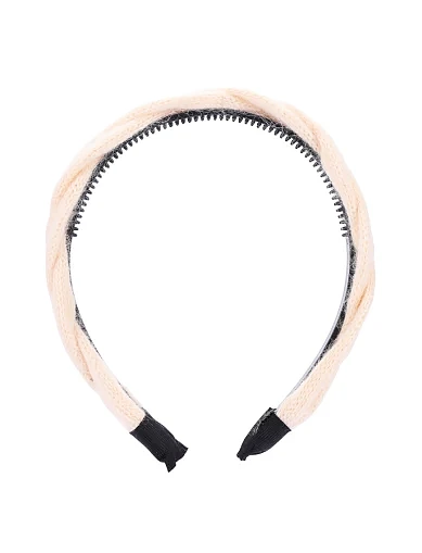 Обруч MIRATON белый вязаный - фото 1 - Miraton