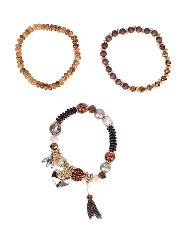 Мікс 3-х браслетів MIRATON золотисті - фото 2 - Miraton