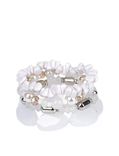 Мікс 4-х браслетів MIRATON білі - фото 1 - Miraton