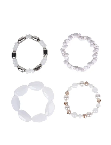 Мікс 4-х браслетів MIRATON білі - фото 2 - Miraton