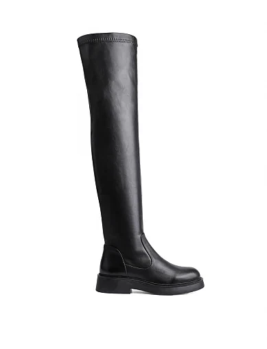 Женские ботфорты Attizzare кожаные черные - фото 1 - Miraton