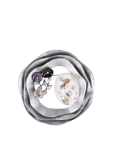 Брошка MIRATON серебристая - фото 1 - Miraton