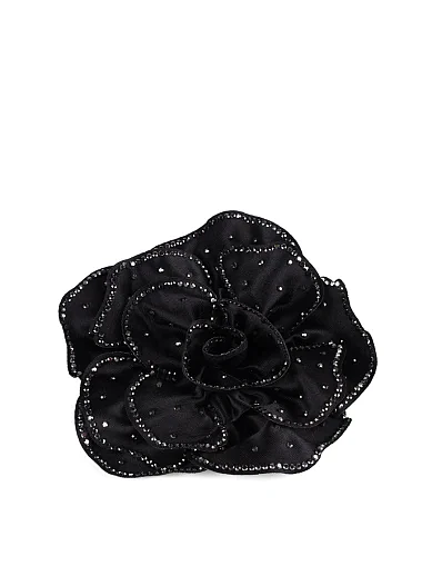 Резинка MIRATON чорна квітка зі стразами(HP-10) - фото 1 - Miraton