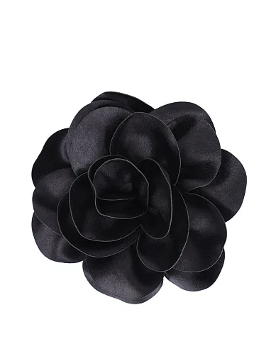 Брошка MIRATON цветок тканевый черный - фото 1 - Miraton
