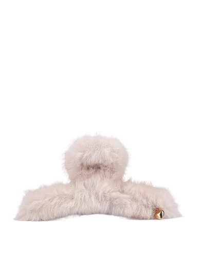 Заколка-краб MIRATON бежевая с мехом - фото 1 - Miraton