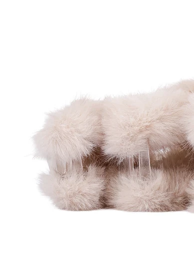 Заколка-краб MIRATON бежева з хутром(PX-12) - фото 3 - Miraton