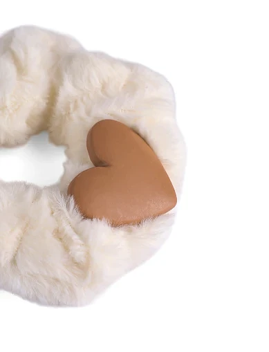 Резинка MIRATON з хутра біла з аплікацією(PX-39) - фото 2 - Miraton