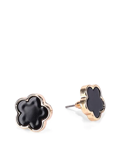 Сережки пусети чорний конюшина(PX-68) - фото 2 - Miraton