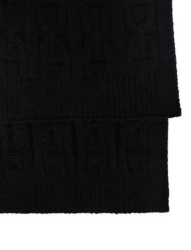 Шарф тканинний чорний(BC-6) - фото 2 - Miraton