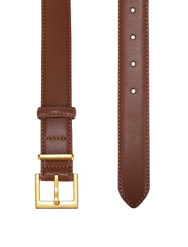 Ремень кожаный коричневый - фото 2 - Miraton