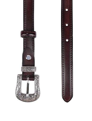 Ремень кожаный бордовый - фото 2 - Miraton