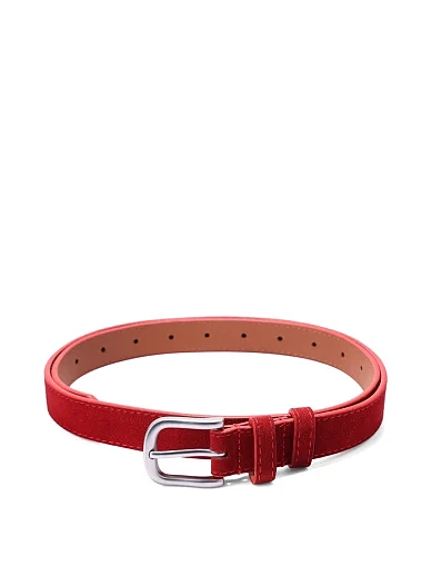 Ремінь замшевий червоний(ST-9) - фото 1 - Miraton