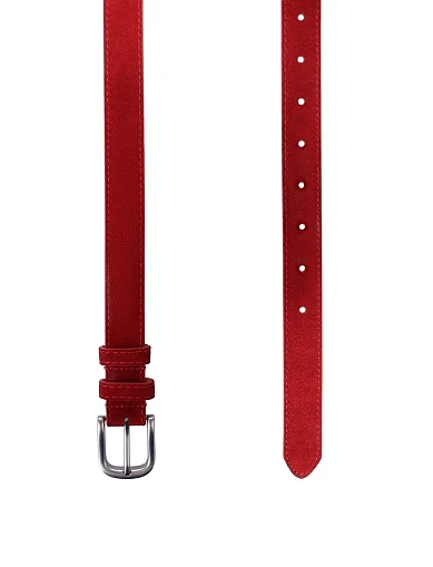 Ремінь замшевий червоний(ST-9) - фото 2 - Miraton