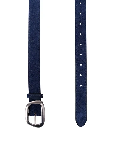 Ремінь замшевий синій(ST-12) - фото 2 - Miraton