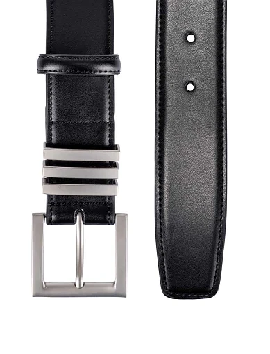 Ремінь шкіряний чорний(ST-21) - фото 2 - Miraton