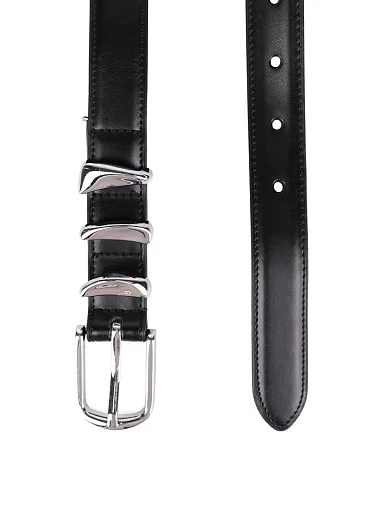 Ремінь шкіряний чорний(PP-1) - фото 2 - Miraton