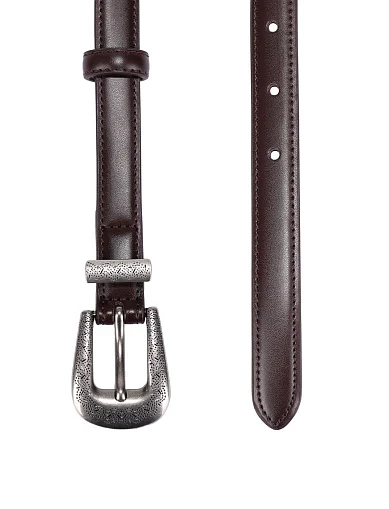 Ремень кожаный коричневый - фото 2 - Miraton