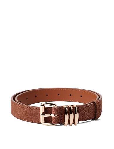 Ремень замшевый коричневый - фото 1 - Miraton