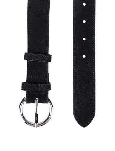 Ремінь замшевий чорний(PP-10) - фото 2 - Miraton