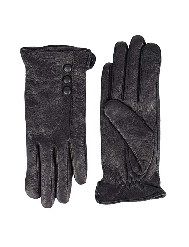 Рукавички шкіряні чорні(8899) - фото 1 - Miraton