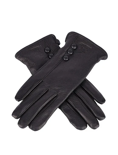 Рукавички шкіряні чорні(8899) - фото 3 - Miraton