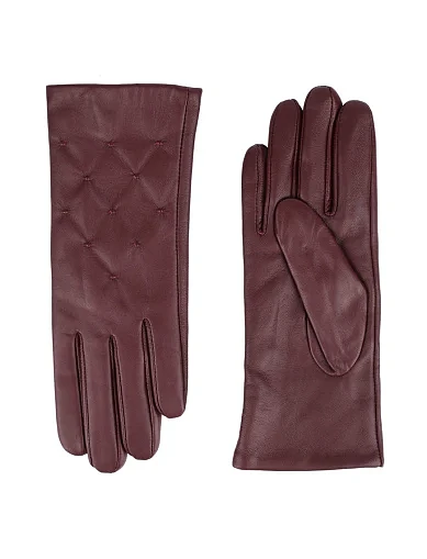 Рукавички шкіряні бордові(25W05) - фото 1 - Miraton