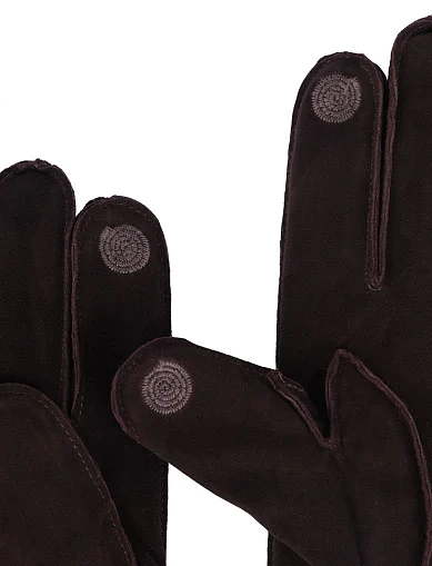 Перчатки замшевые коричневые - фото 2 - Miraton