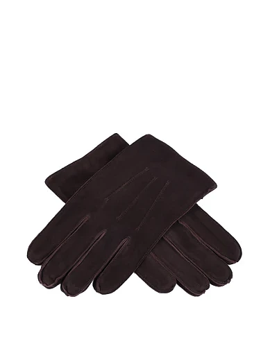 Перчатки замшевые коричневые - фото 3 - Miraton