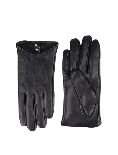 Рукавички шкіряні чорні(G-325) - фото 1 - Miraton