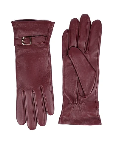 Рукавички шкіряні бордові(1181-1) - фото 1 - Miraton