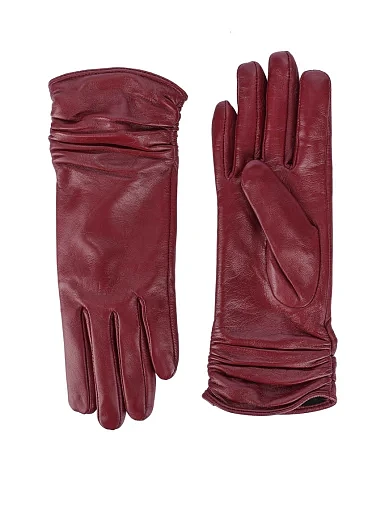 Рукавички шкіряні бордові(136D) - фото 1 - Miraton