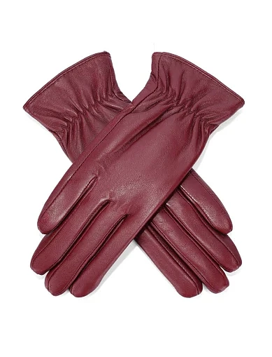 Рукавички шкіряні бордові(2312-2) - фото 2 - Miraton