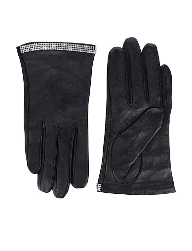 Рукавички шкіряні чорні(2507) - фото 1 - Miraton