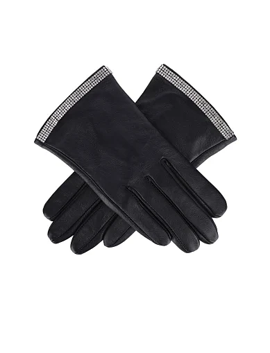 Рукавички шкіряні чорні(2507) - фото 2 - Miraton