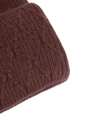 Шапка ангоровая коричневая - фото 2 - Miraton